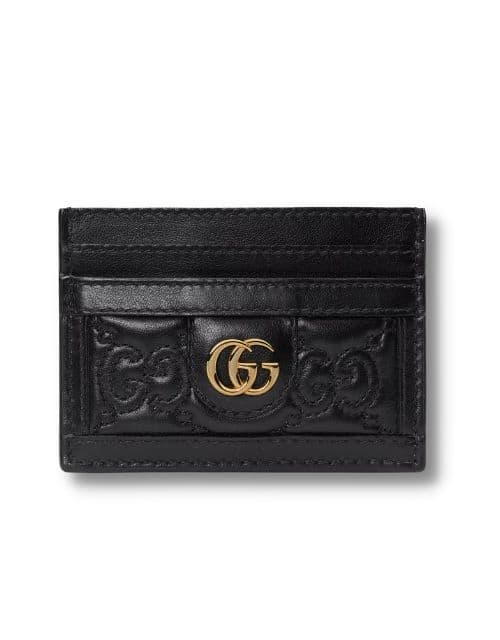 Gucci GG Portacarte GG Matelassé Black/Brown For Women 723790 UM8IG 1000 3.9 in/ 10 cm