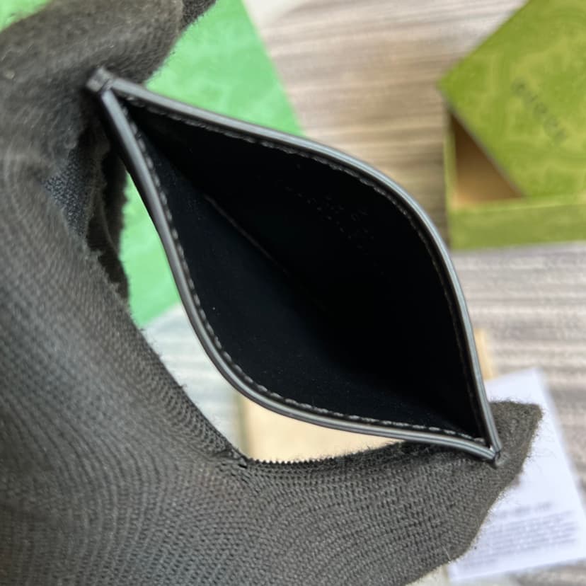 Gucci GG Portacarte GG Matelassé Black/Brown For Women 723790 UM8IG 1000 3.9 in/ 10 cm