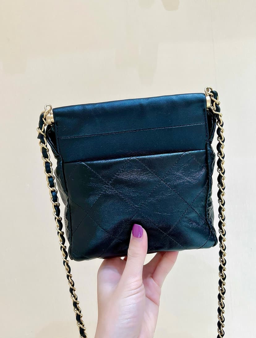 Chanel CC Small Bucket Bag Black For Women 6.7 in / 17 cm