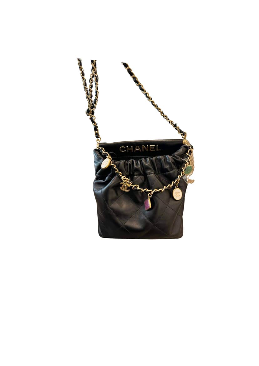 Chanel CC Small Bucket Bag Black For Women 6.7 in / 17 cm