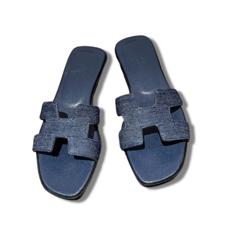 Hermes Oran Sandal Navy Blue For Women