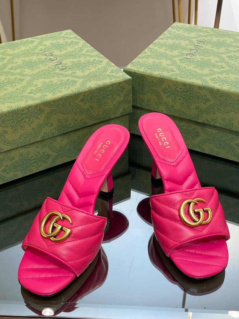 Gucci Double G Slide Sandal Pink For Women 674839 BKO00 5752