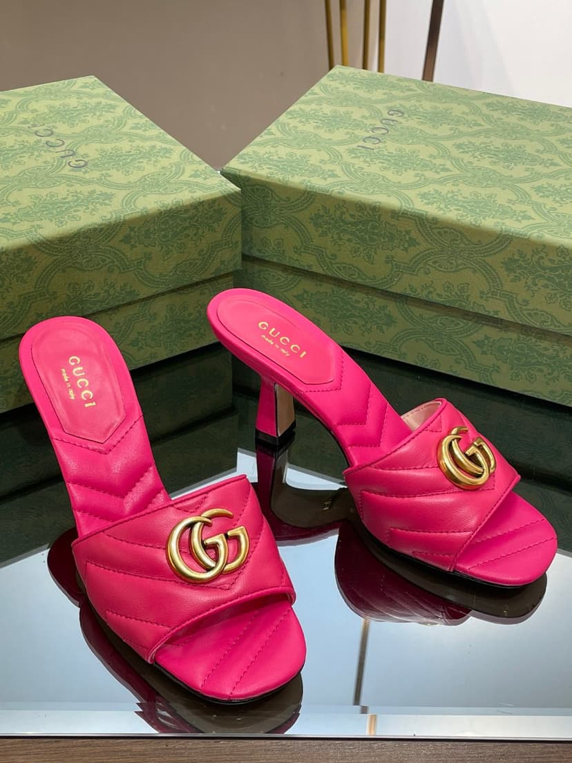 Gucci Double G Slide Sandal Pink For Women 674839 BKO00 5752