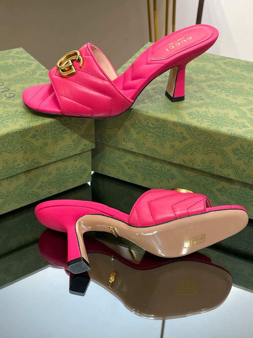 Gucci Double G Slide Sandal Pink For Women 674839 BKO00 5752