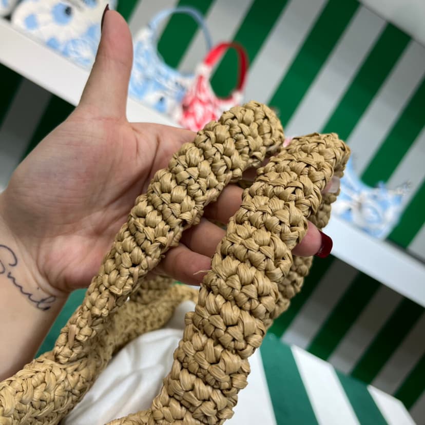 [True-to-ORIGINAL] Prada Small Raffia Tote Bag In Beige For Women 9.4 in/24cm 1BG422_2A2T_F0018_V_OOL