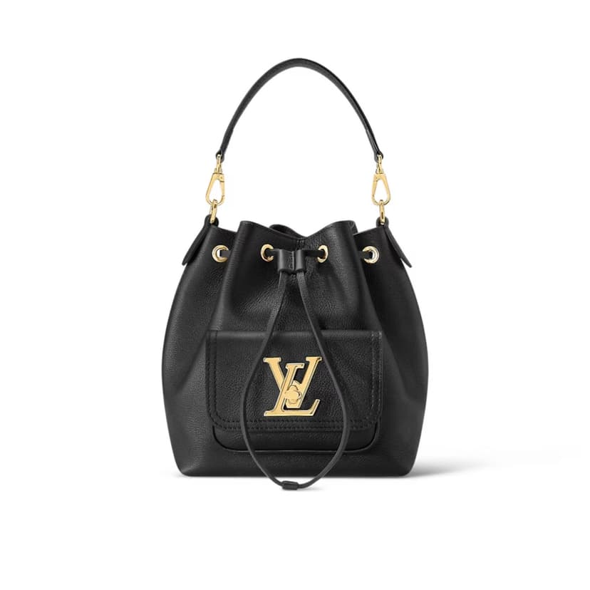 Louis Vuitton Lockme Bucket Black Bag For Women M57687- 9.1 Inches/ 23.1 Cm