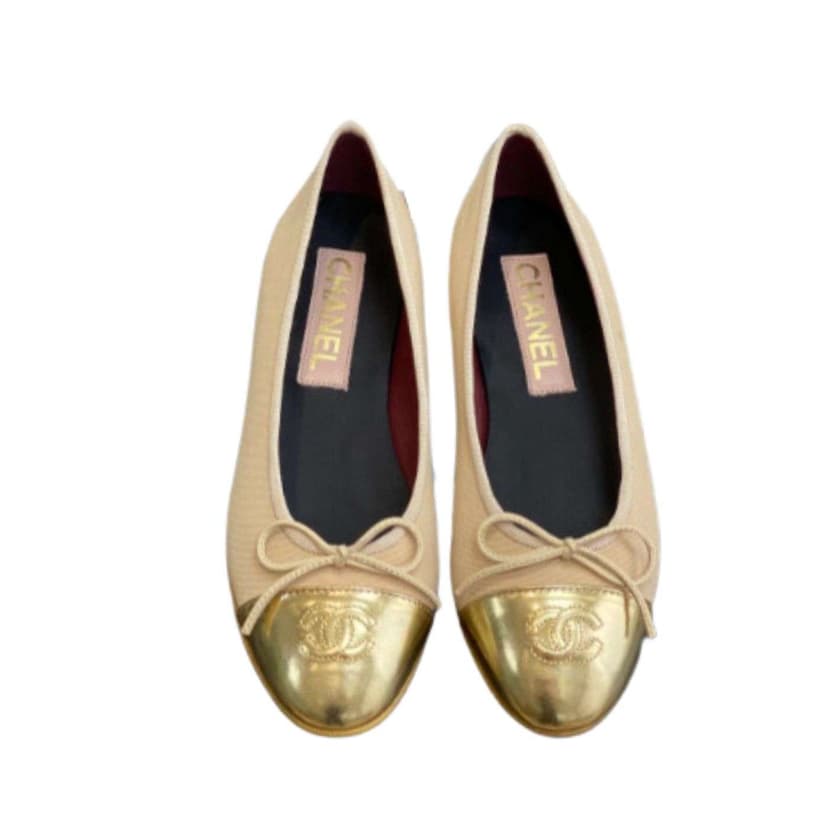 Chanel Ballet Flats Gold  For Women