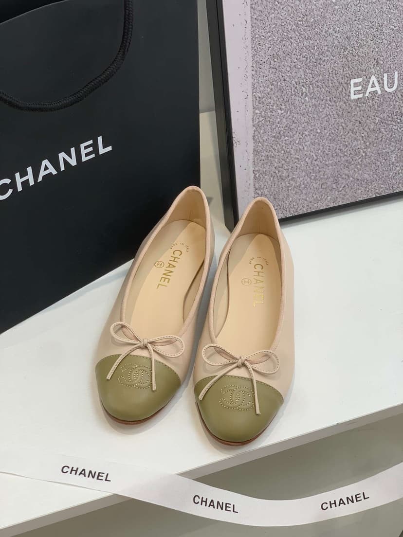Chanel Ballet Flats Beige For Women