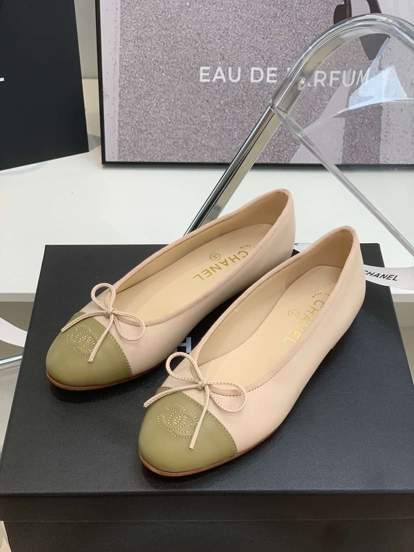 Chanel Ballet Flats Beige For Women