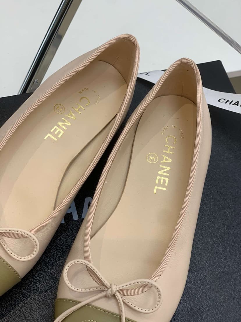 Chanel Ballet Flats Beige For Women