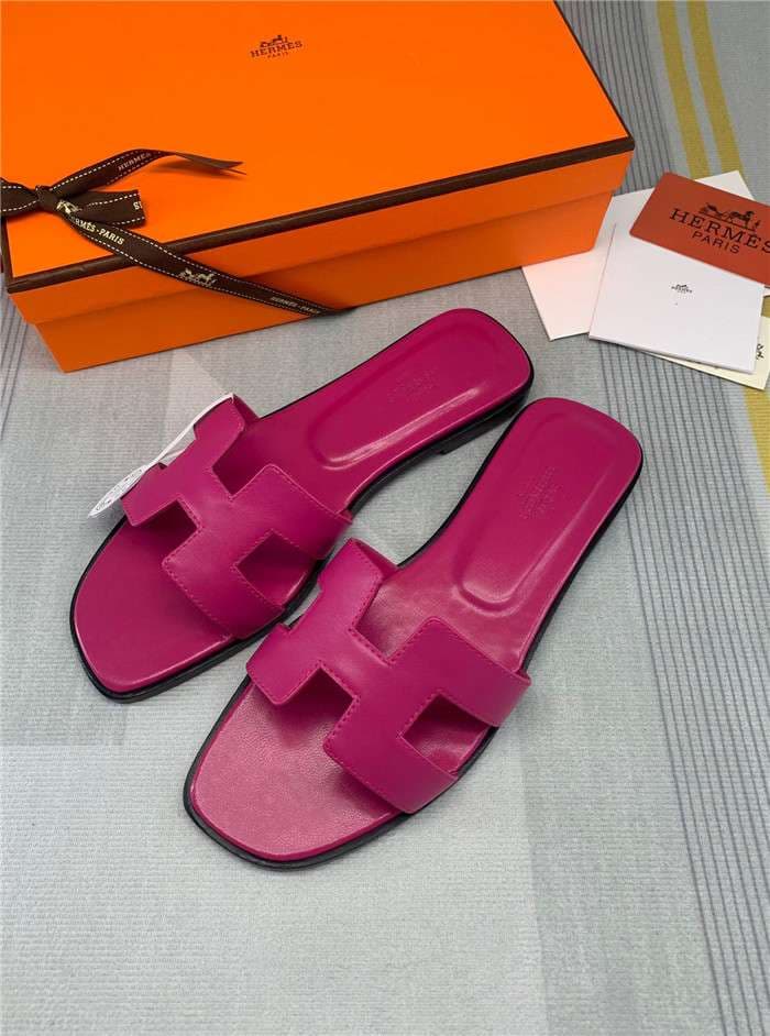 Hermes Oran Sandal Dark Pink For Women