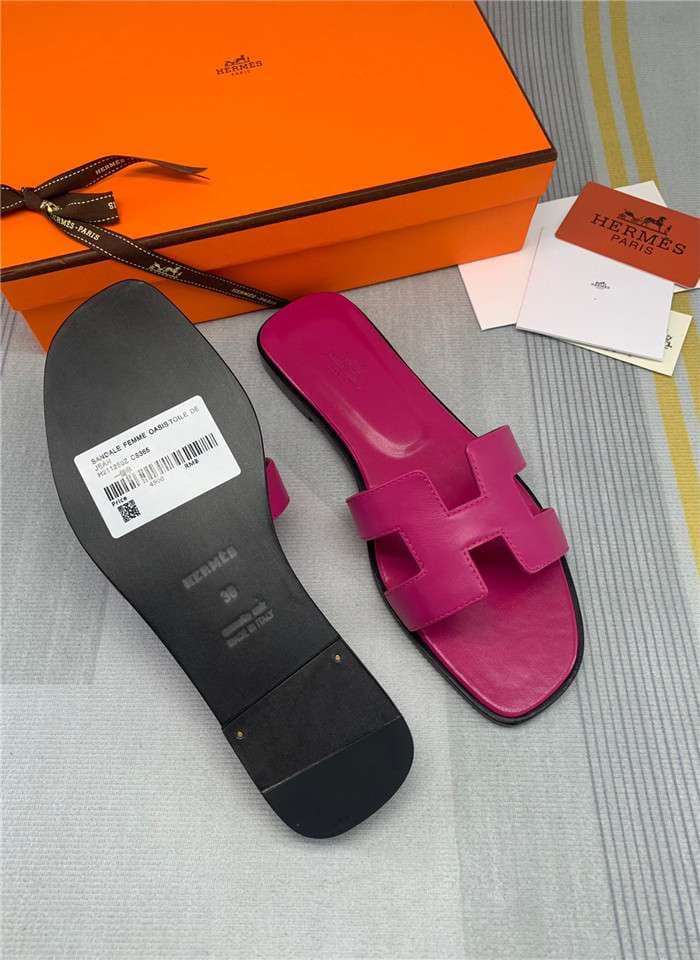 Hermes Oran Sandal Dark Pink For Women