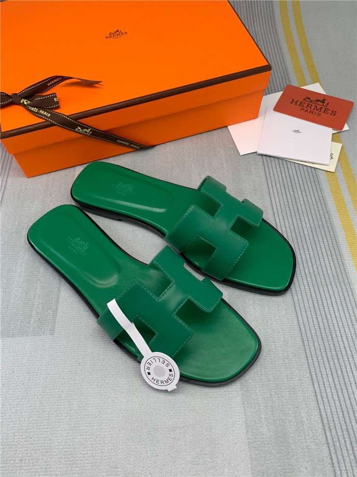 Hermes Oran Sandal Green For Women