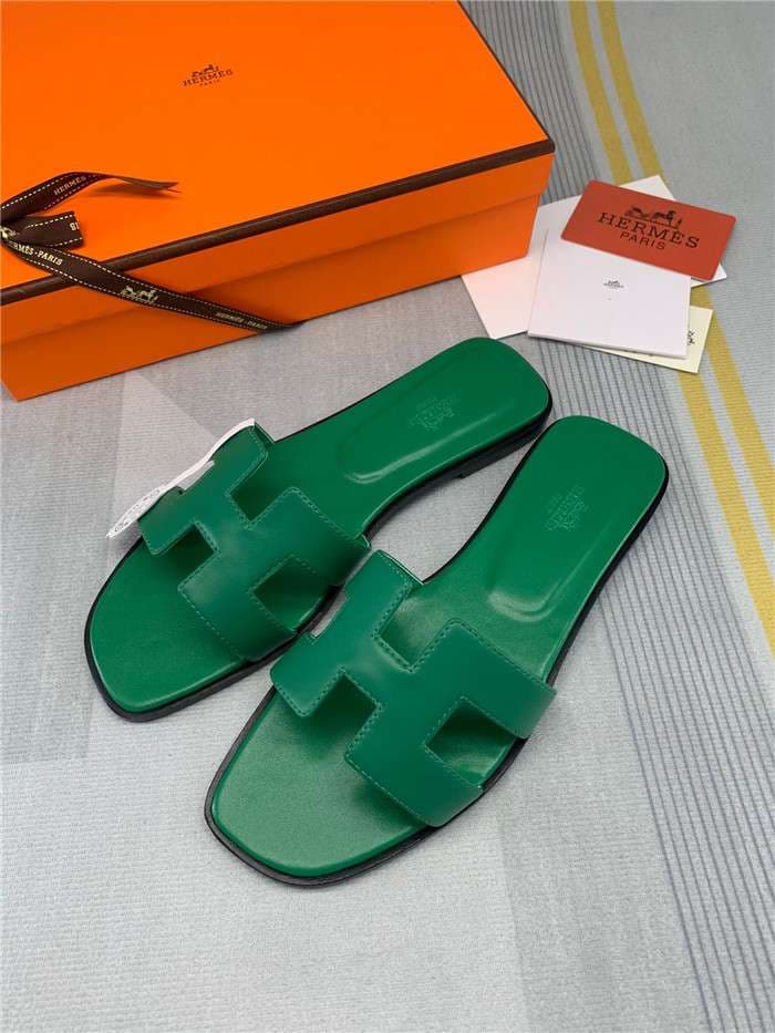 Hermes Oran Sandal Green For Women