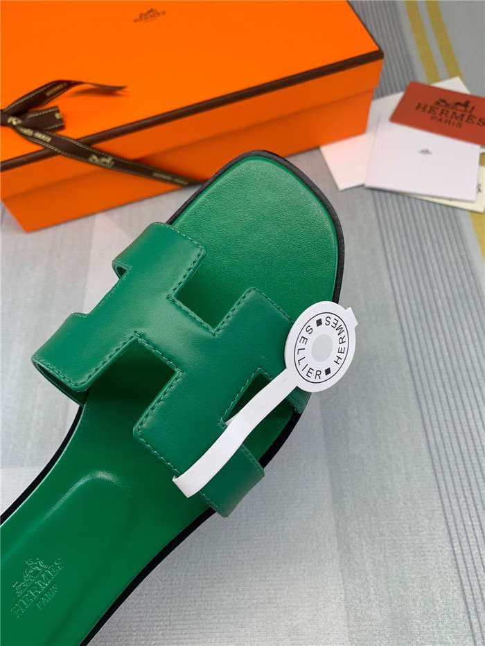 Hermes Oran Sandal Green For Women