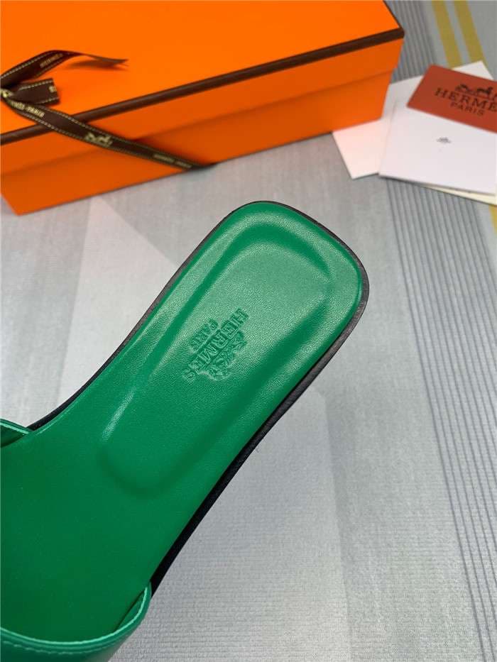 Hermes Oran Sandal Green For Women