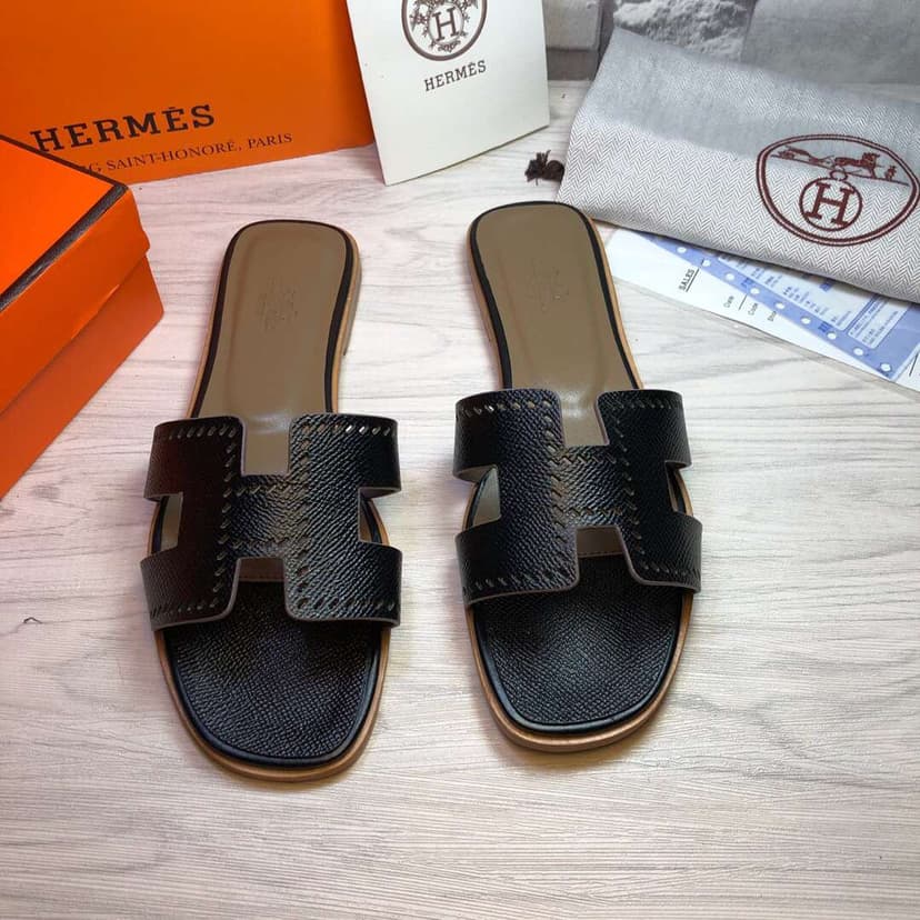 Hermes Oran Sandal Black For Women