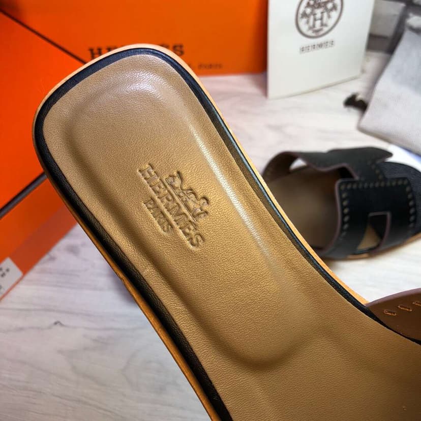 Hermes Oran Sandal Black For Women