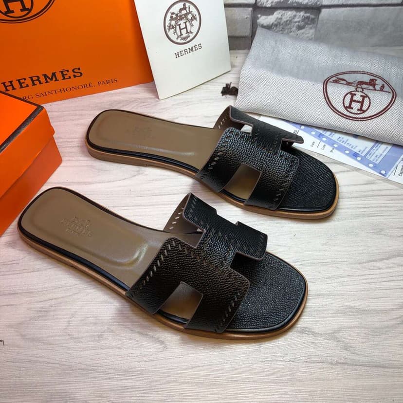 Hermes Oran Sandal Black For Women