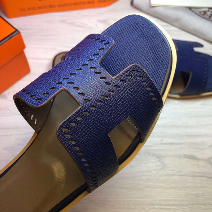 Hermes Oran Sandal Dark Blue For Women