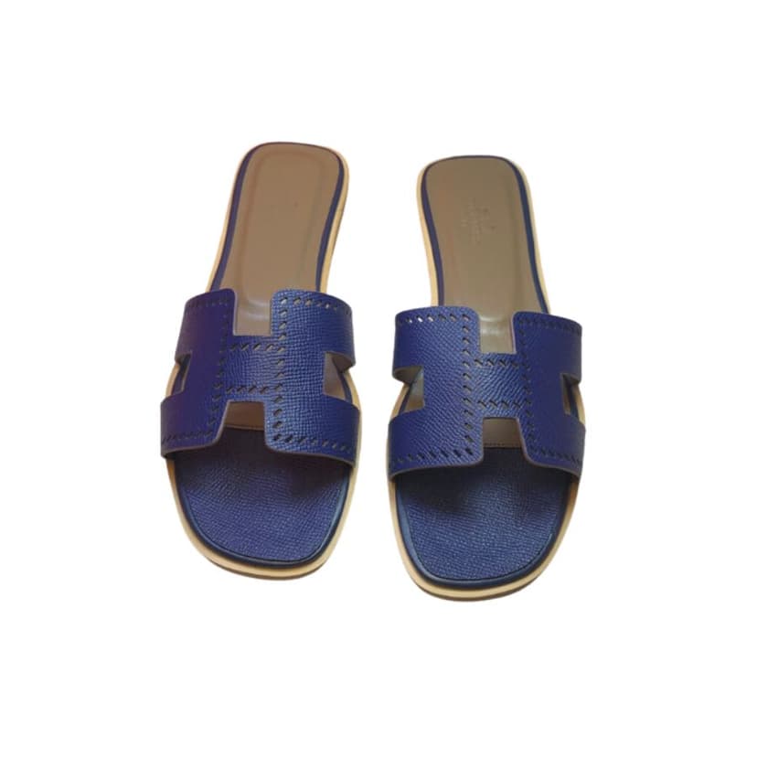 Hermes Oran Sandal Dark Blue For Women