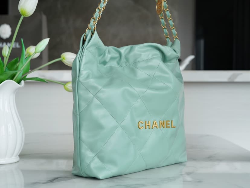 Chanel 22 Small Handbag Jade Green For Women 37cm / 14.43in AS3260