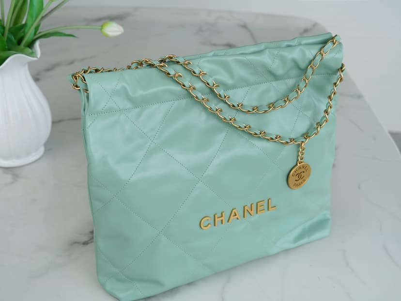Chanel 22 Small Handbag Jade Green For Women 37cm / 14.43in AS3260