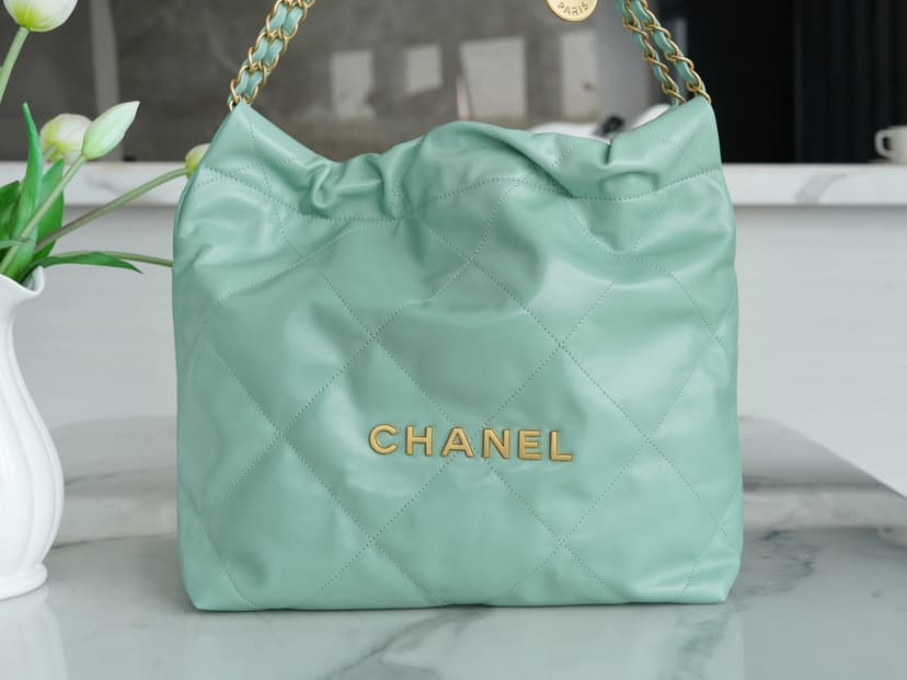 Chanel 22 Small Handbag Jade Green For Women 37cm / 14.43in AS3260