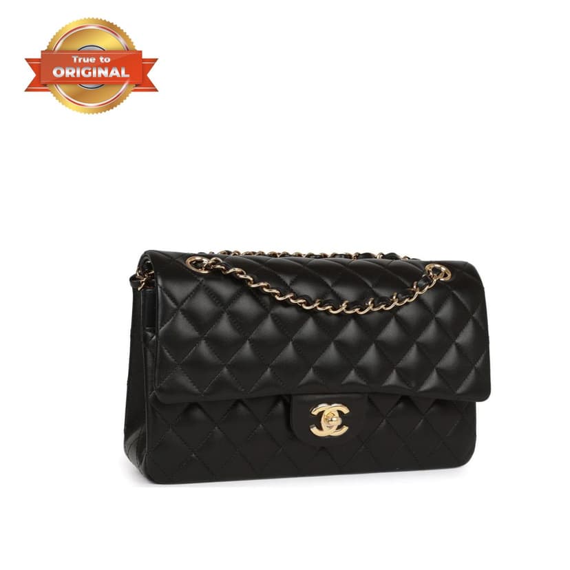 [True-to-ORIGINAL] Chanel Classic Flap Bag Black For Women 10.2in/26cm