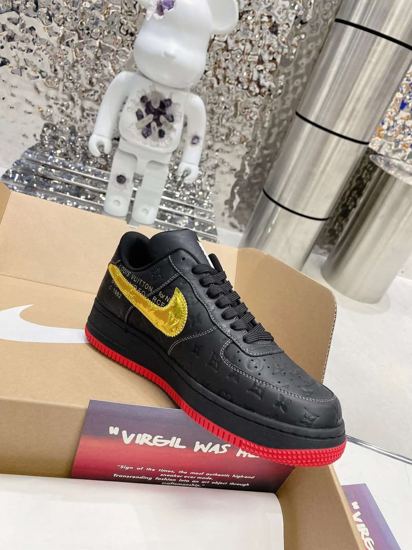Nike x Louis Vuitton Air Force 1 Low Black For Women