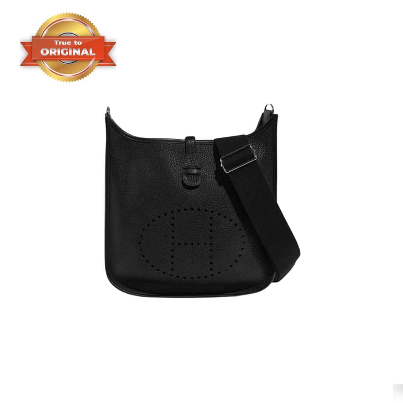 [True-to-ORIGINAL] Hermes Evelyne III 29 Bag Black With Silver-Toned Hardware For Women, Women's Shoulder And Crossbody Bags 11.4in/29cm H056277CK89