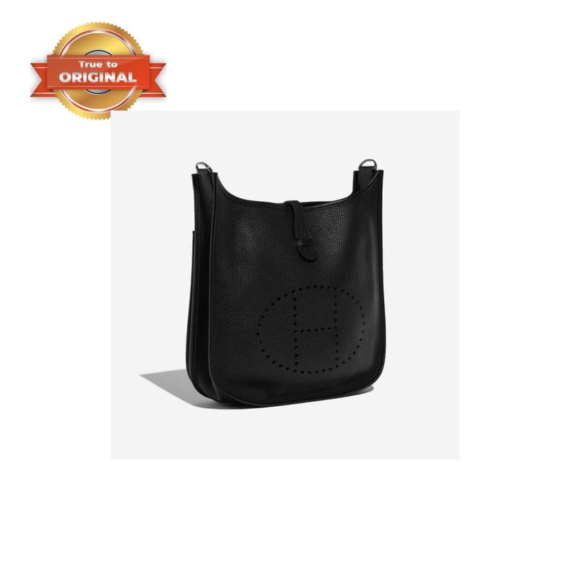 [True-to-ORIGINAL] Hermes Evelyne III 29 Bag Black With Silver-Toned Hardware For Women, Women's Shoulder And Crossbody Bags 11.4in/29cm H056277CK89