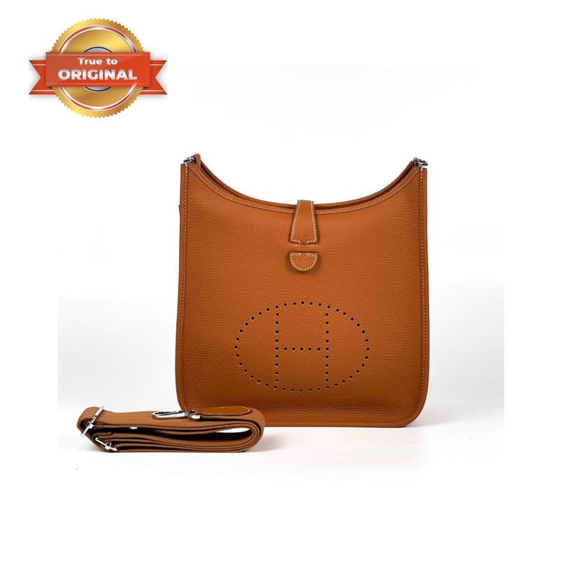 [True-to-ORIGINAL] Hermes Evelyne III 29 Bag Orange With Silver-Toned Hardware For Women, Women's Shoulder And Crossbody Bags 11.4in/29cm H056277CC9J