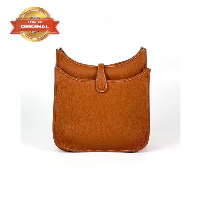 [True-to-ORIGINAL] Hermes Evelyne III 29 Bag Orange With Silver-Toned Hardware For Women, Women's Shoulder And Crossbody Bags 11.4in/29cm H056277CC9J