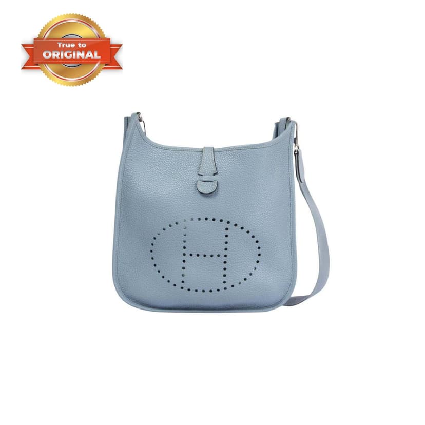 [True-to-ORIGINAL] Hermes Evelyne III 29 Bag Light Blue With Silver-Toned Hardware For Women, Women's Shoulder And Crossbody Bags 11.4in/29cm H056277CK18