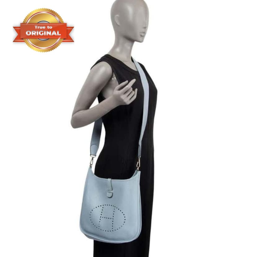 [True-to-ORIGINAL] Hermes Evelyne III 29 Bag Light Blue With Silver-Toned Hardware For Women, Women's Shoulder And Crossbody Bags 11.4in/29cm H056277CK18