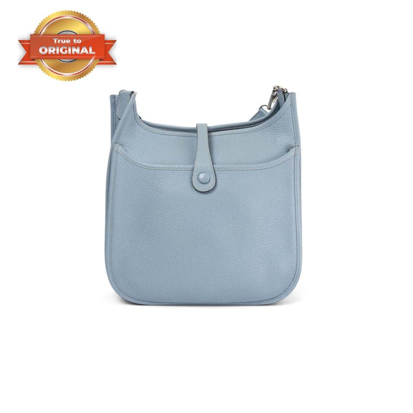 [True-to-ORIGINAL] Hermes Evelyne III 29 Bag Light Blue With Silver-Toned Hardware For Women, Women's Shoulder And Crossbody Bags 11.4in/29cm H056277CK18
