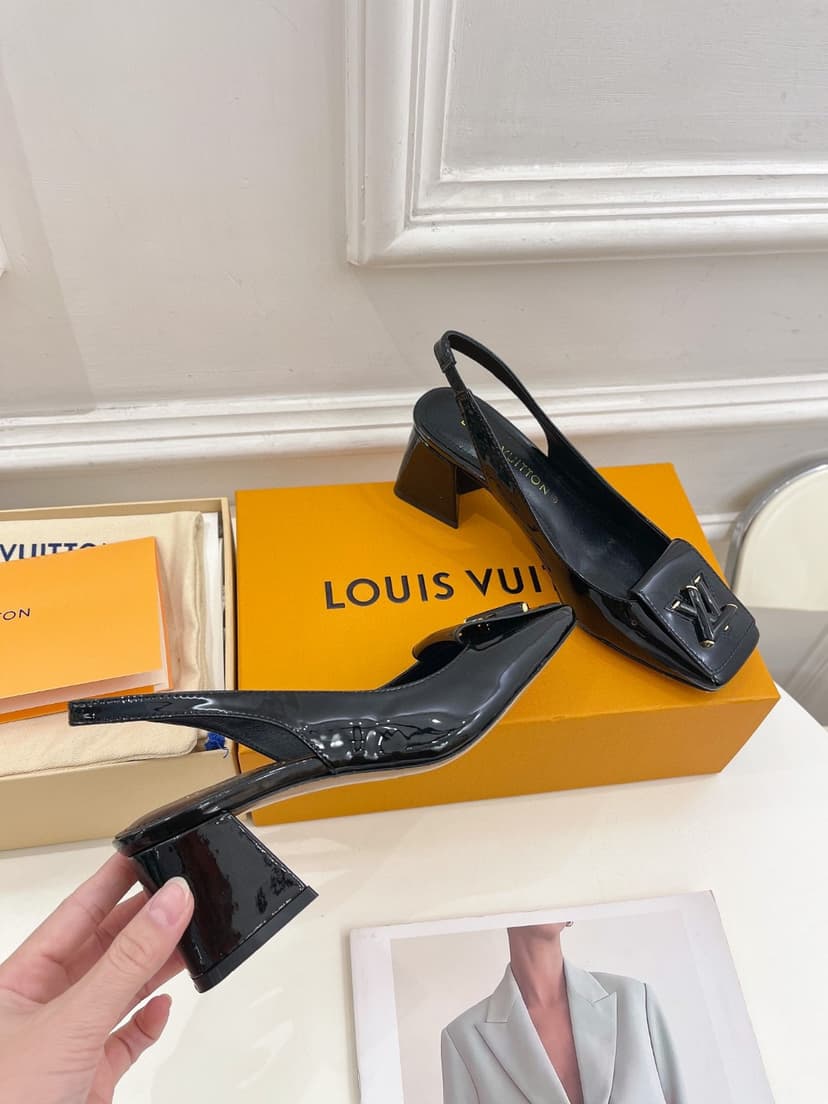 Louis Vuitton Shake Slingback Pump Black For Women 1AB0TR