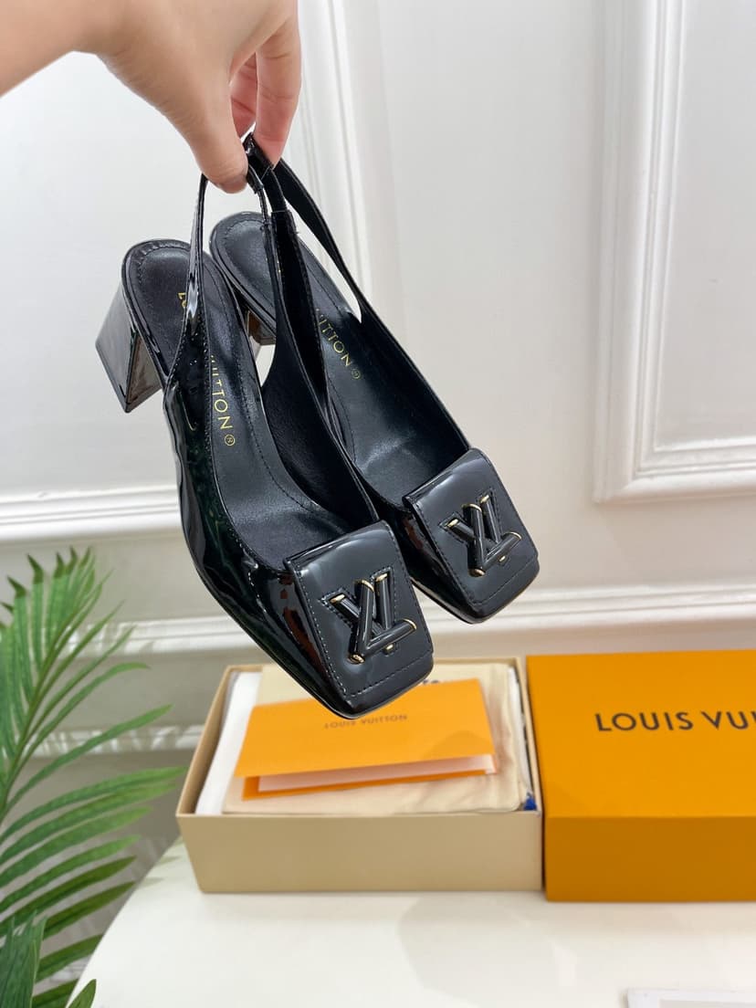 Louis Vuitton Shake Slingback Pump Black For Women 1AB0TR