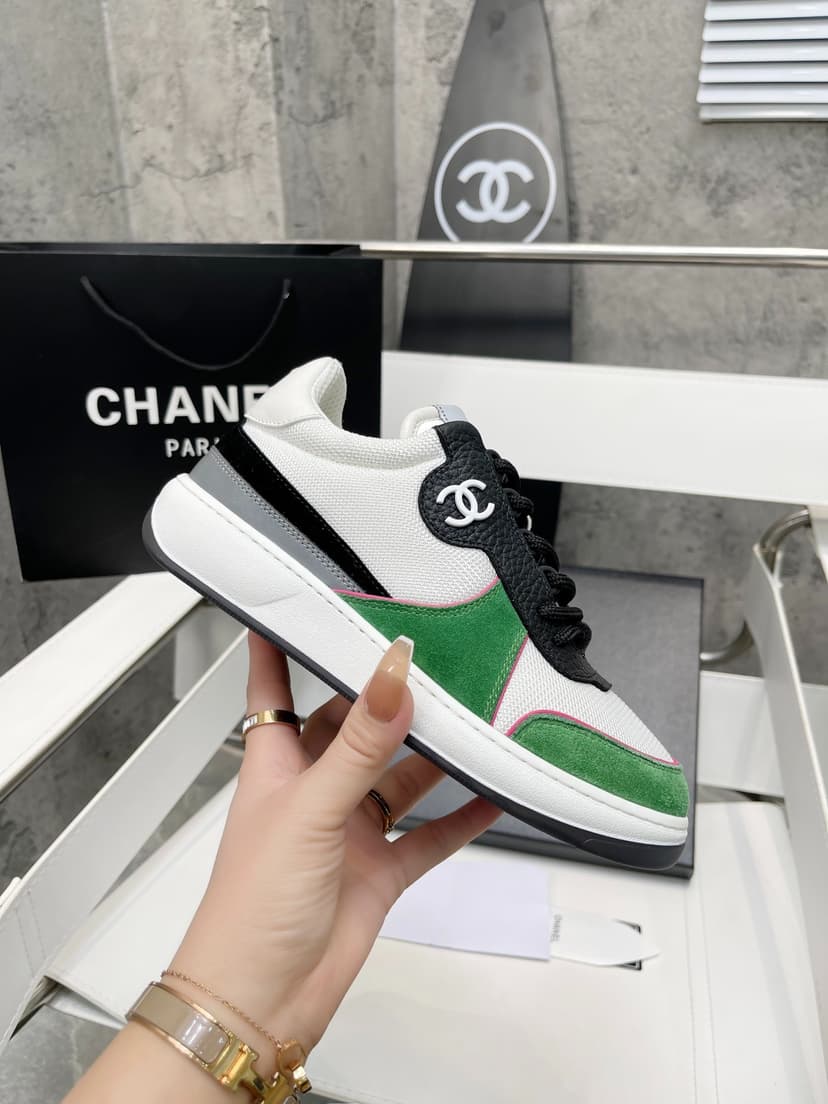 Chanel Sneakers White/Green For Women, Women’s Shoes