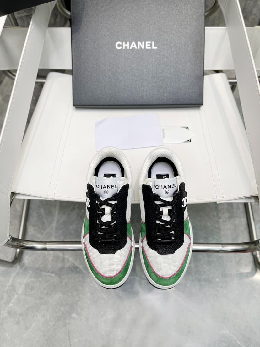 Chanel Sneakers White/Green For Women, Women’s Shoes