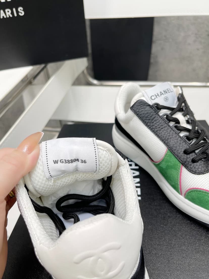 Chanel Sneakers White/Green For Women, Women’s Shoes