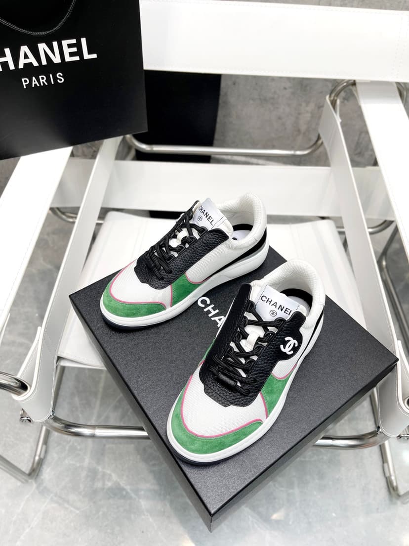 Chanel Sneakers White/Green For Women, Women’s Shoes