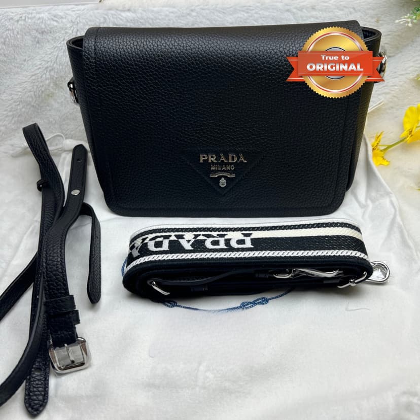 [True-to-ORIGINAL] Prada Small Shoulder Bag In Black For Women 9in/ 23cm 1BD314_2DKV_F0002_V_3OO