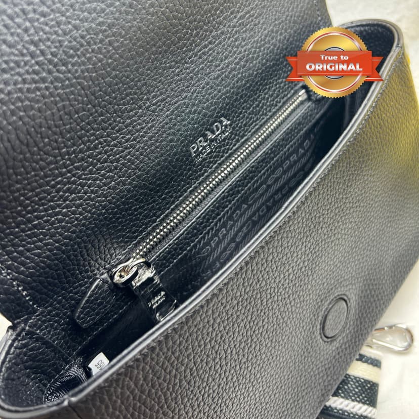 [True-to-ORIGINAL] Prada Small Shoulder Bag In Black For Women 9in/ 23cm 1BD314_2DKV_F0002_V_3OO