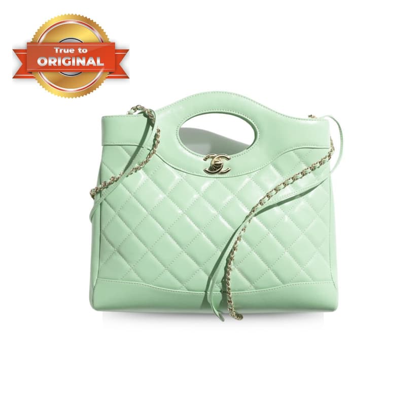 [True-to-ORIGINAL] Chanel Shopping Bag Light Green For Women 14 Inches/ 36 Cm AS4853 B16220 NW778