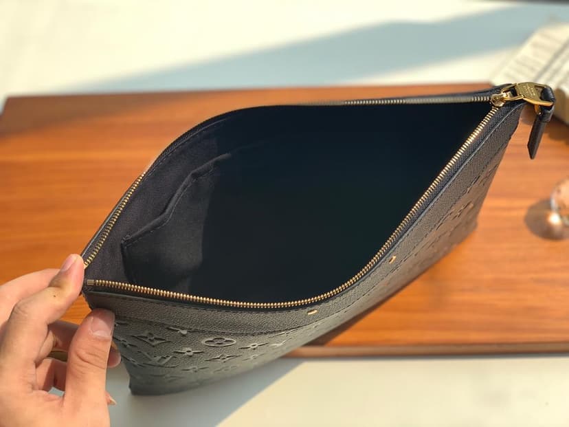 Louis Vuitton Daily Pouch Monogram Empreinte Black For Men, Men's Wallet 11.6in/29.5cm LV M62937