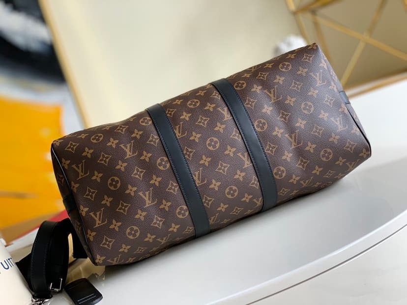 Louis Vuitton Keepall Bandouliere 45 Monogram Macassar Canvas For Men, Men's Bags, Travel Bags 17.7in/45cm LV M56711