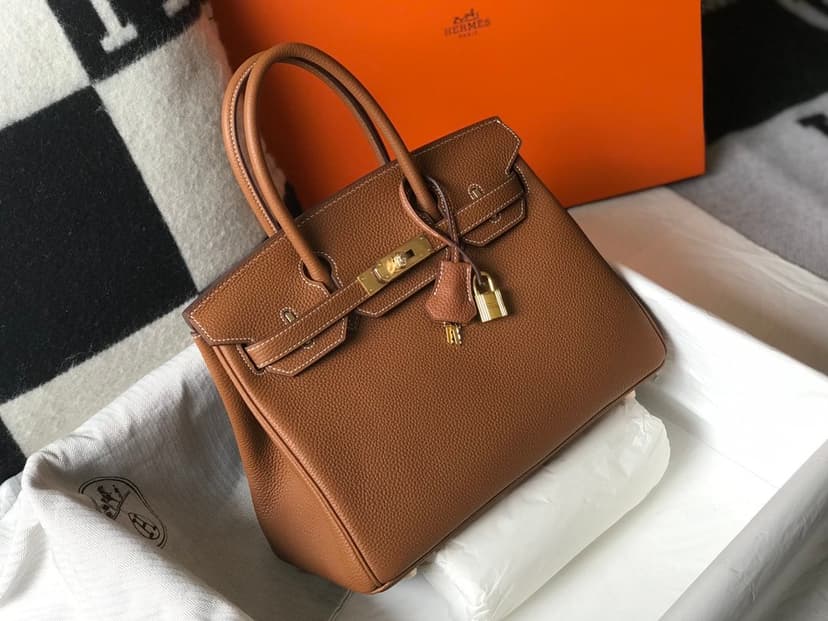 Hermes Birkin Brown Epsom Gold Hardware Bag For Women, Women's Handbags, Shoulder Bags 30cm/12in