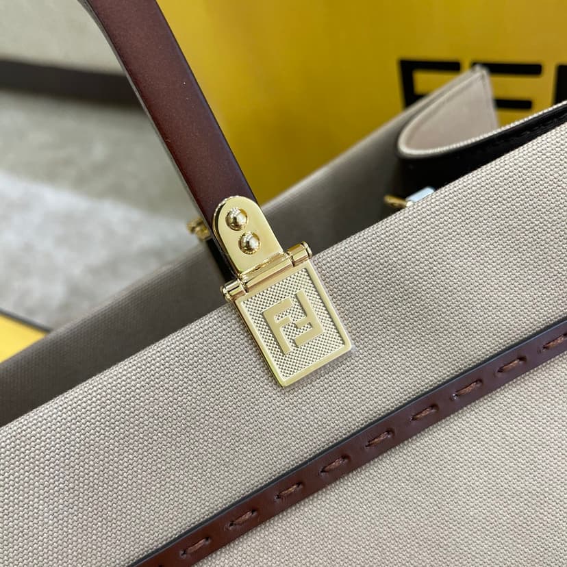 Fendi Tote Bag Grey For Women, Wonmen's Bags 13.8in/35cm FF 8BH386ABVLF1BZC